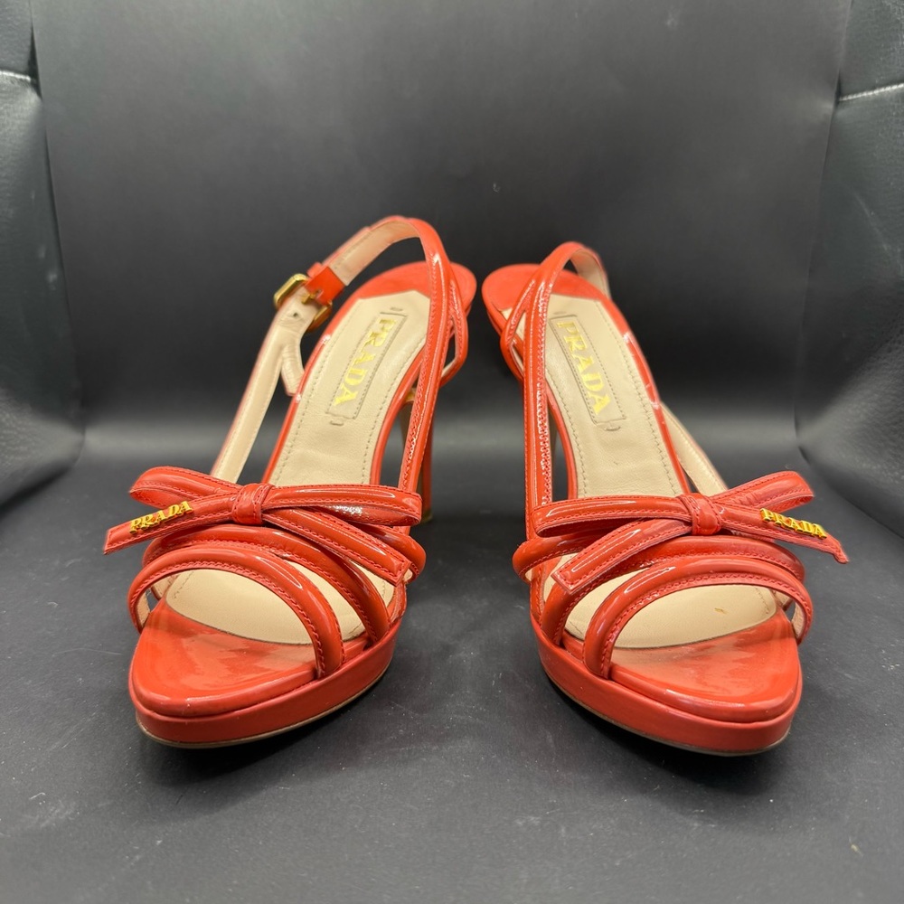 Prada Coral patent leather slingback heels - Picture 4 of 14